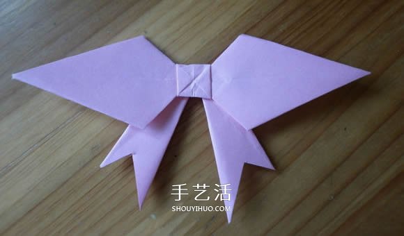 简单易学的折纸蝴蝶结 正方形纸折蝴蝶结折法 -  www.shouyihuo.com