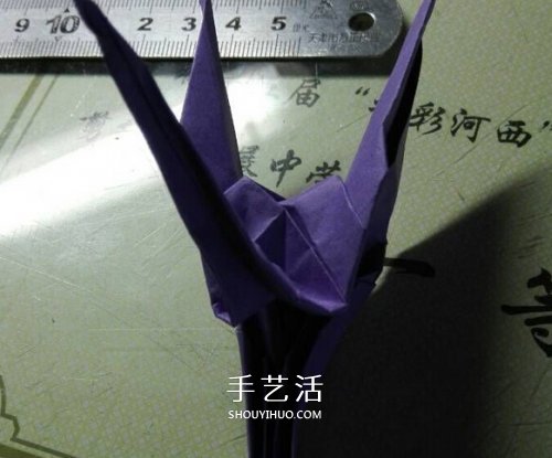 玫瑰千纸鹤的折法图解 手工折纸玫瑰千纸鹤 -  www.shouyihuo.com