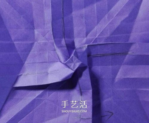 玫瑰千纸鹤的折法图解 手工折纸玫瑰千纸鹤 -  www.shouyihuo.com