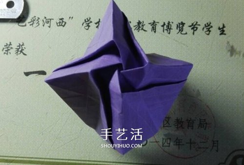 玫瑰千纸鹤的折法图解 手工折纸玫瑰千纸鹤 -  www.shouyihuo.com