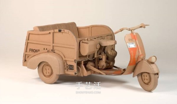 废纸箱变废为宝DIY 瓦楞纸做车辆模型图片 -  www.shouyihuo.com