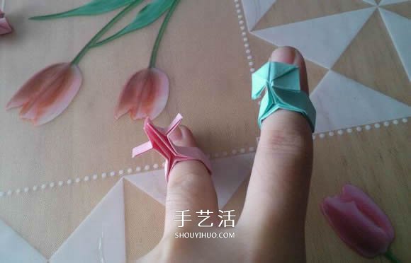 ♂♀男女图标折纸图解 还可以当可爱戒指用 -  www.shouyihuo.com