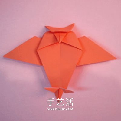 儿童手工折纸蝙蝠图解 简单小蝙蝠折叠教程 -  www.shouyihuo.com