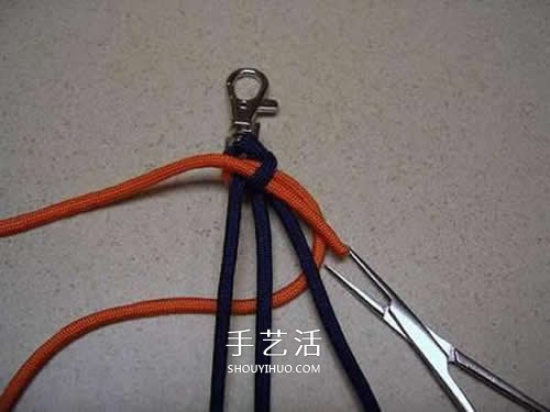 手工刀坠绳编法图解 伞绳刀坠的编法教程 -  www.shouyihuo.com