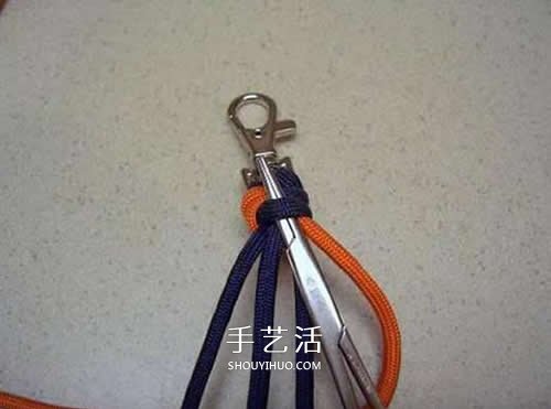 手工刀坠绳编法图解 伞绳刀坠的编法教程 -  www.shouyihuo.com