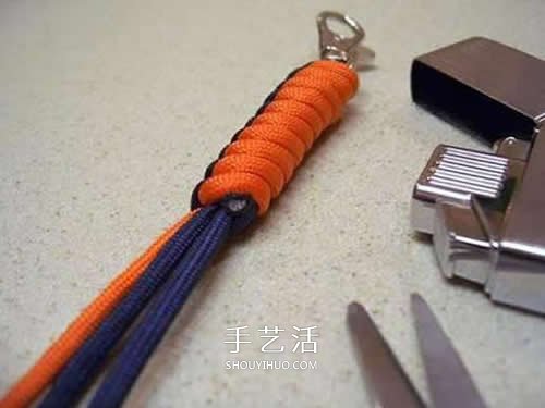 手工刀坠绳编法图解 伞绳刀坠的编法教程 -  www.shouyihuo.com