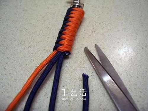手工刀坠绳编法图解 伞绳刀坠的编法教程 -  www.shouyihuo.com