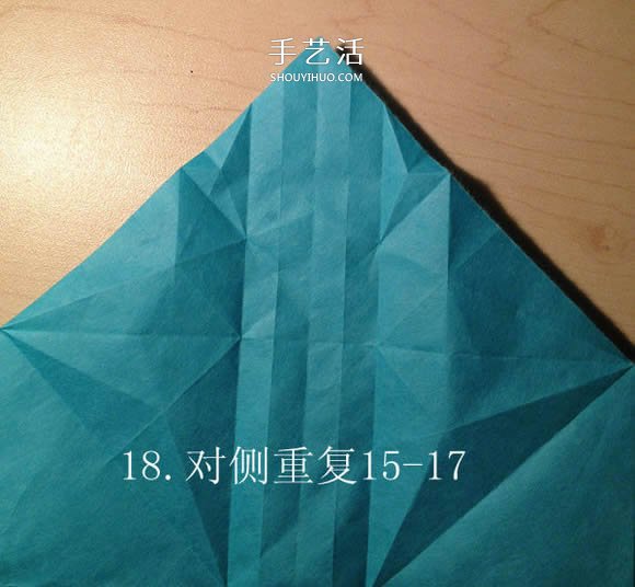 叶虫的折纸方法图解 如何折叶子虫的步骤图 -  www.shouyihuo.com
