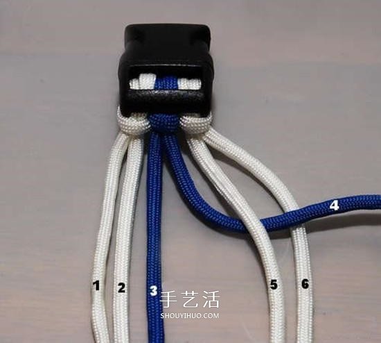 宽版伞绳手链的编法 伞绳手工编织宽手链图解 -  www.shouyihuo.com