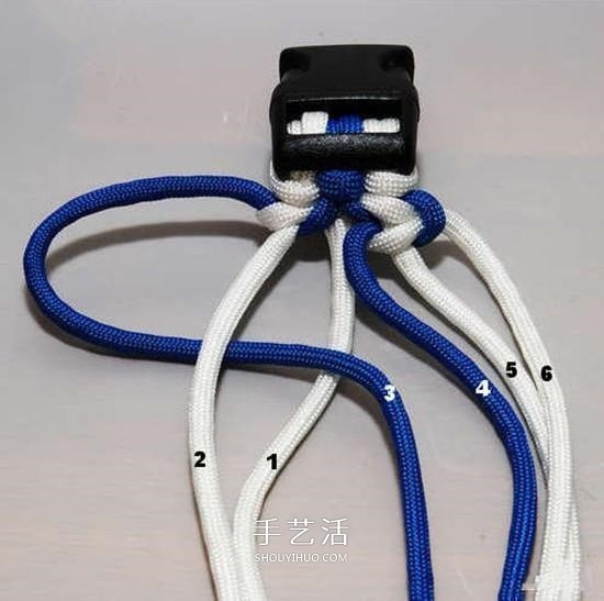 宽版伞绳手链的编法 伞绳手工编织宽手链图解 -  www.shouyihuo.com