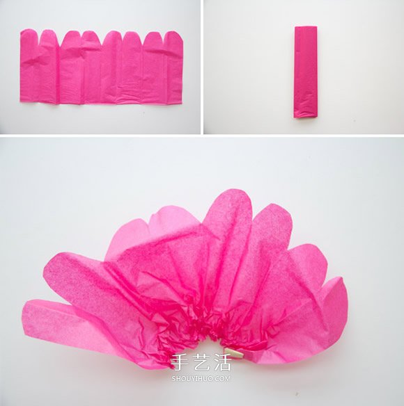把春天藏在家中 用棉纸手工制作花朵装饰墙壁 -  www.shouyihuo.com