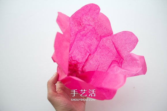 把春天藏在家中 用棉纸手工制作花朵装饰墙壁 -  www.shouyihuo.com