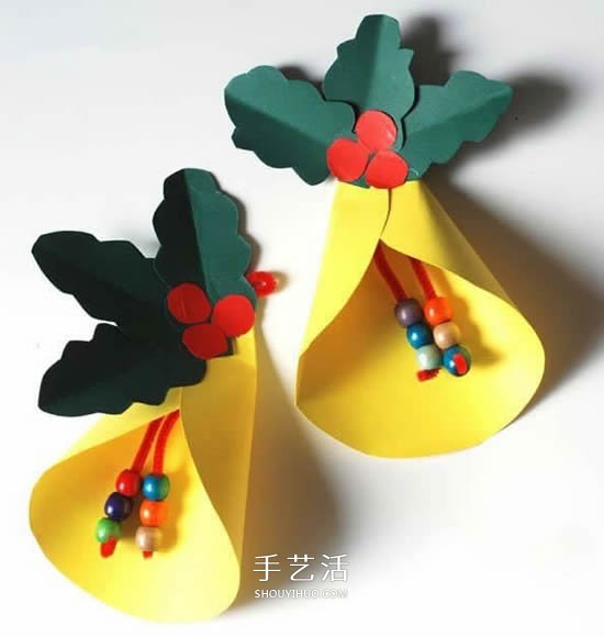 圣诞铃铛挂件手工制作 幼儿做圣诞节铃铛教程 -  www.shouyihuo.com