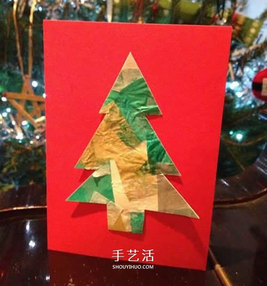 简单又很有创意 手工圣诞树贺卡的设计制作 -  www.shouyihuo.com