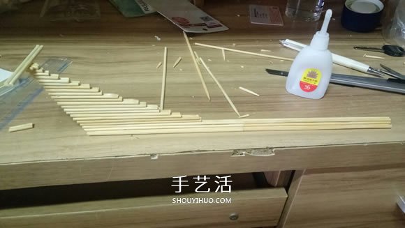古代战船模型手工制作 纯以一次性筷子完成 -  www.shouyihuo.com