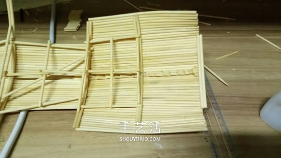 古代战船模型手工制作 纯以一次性筷子完成 -  www.shouyihuo.com