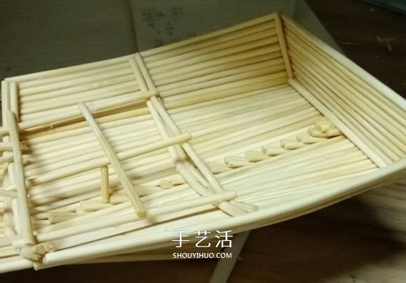 古代战船模型手工制作 纯以一次性筷子完成 -  www.shouyihuo.com