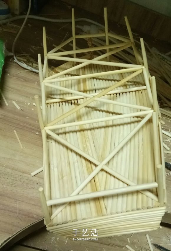 古代战船模型手工制作 纯以一次性筷子完成 -  www.shouyihuo.com