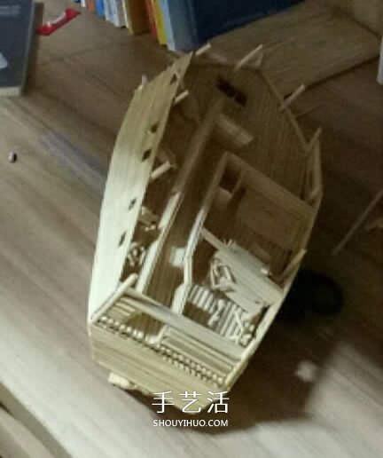 古代战船模型手工制作 纯以一次性筷子完成 -  www.shouyihuo.com