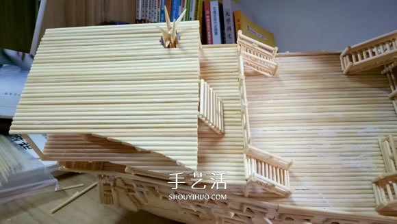 古代战船模型手工制作 纯以一次性筷子完成 -  www.shouyihuo.com