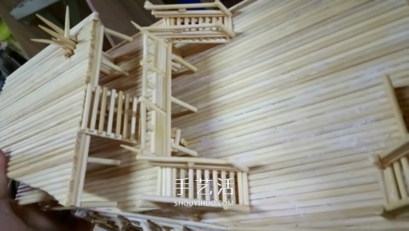 古代战船模型手工制作 纯以一次性筷子完成 -  www.shouyihuo.com
