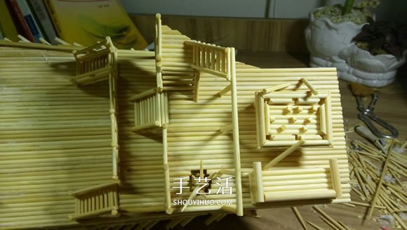 古代战船模型手工制作 纯以一次性筷子完成 -  www.shouyihuo.com