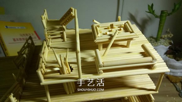 古代战船模型手工制作 纯以一次性筷子完成 -  www.shouyihuo.com
