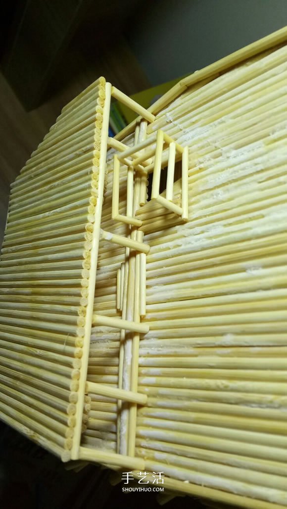 古代战船模型手工制作 纯以一次性筷子完成 -  www.shouyihuo.com
