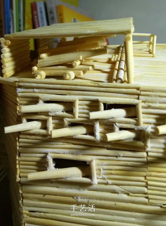 古代战船模型手工制作 纯以一次性筷子完成 -  www.shouyihuo.com