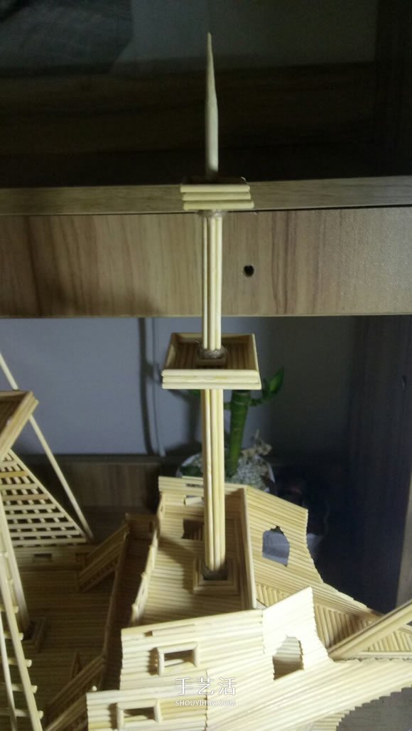 古代战船模型手工制作 纯以一次性筷子完成 -  www.shouyihuo.com