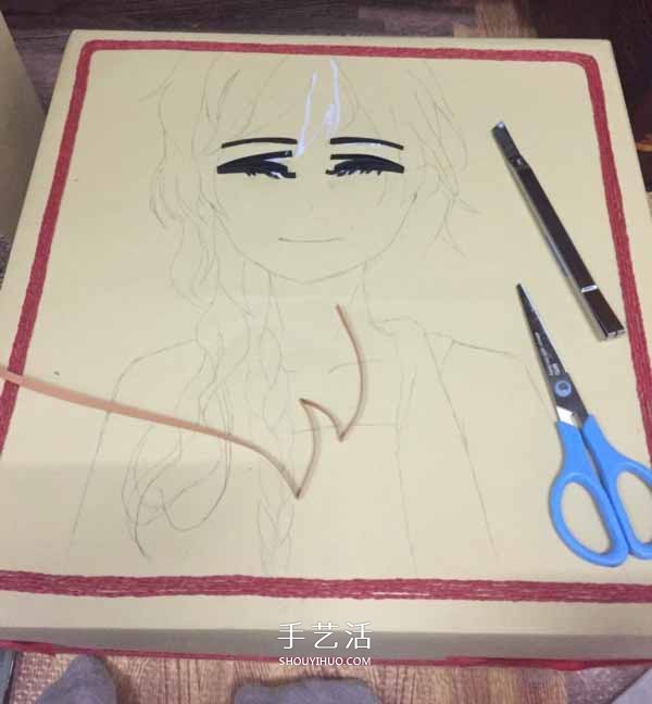 简单的人物衍纸画教程 衍纸制作卡通人物图解 -  www.shouyihuo.com