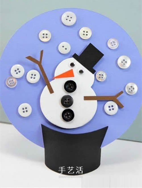 冬天雪人装饰摆件的做法 卡纸制作雪人装饰品 -  www.shouyihuo.com