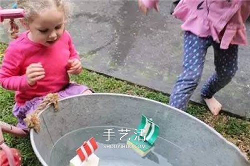 清洁海绵做帆船的方法 幼儿园海绵小船制作 -  www.shouyihuo.com