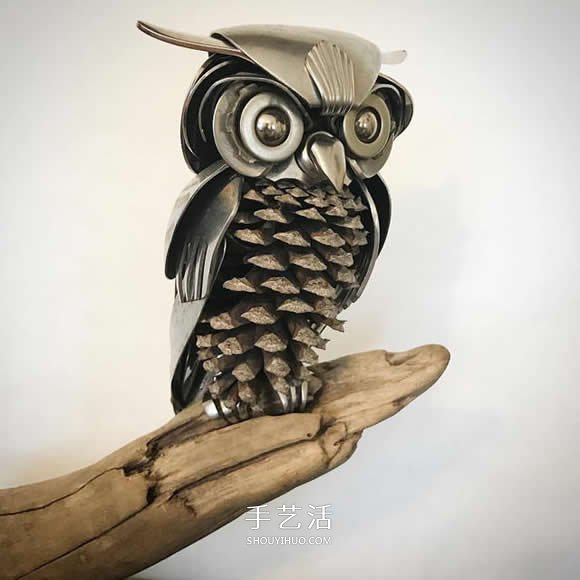 竟然是用勺子做的 精致的小鸟雕塑手工艺品 -  www.shouyihuo.com
