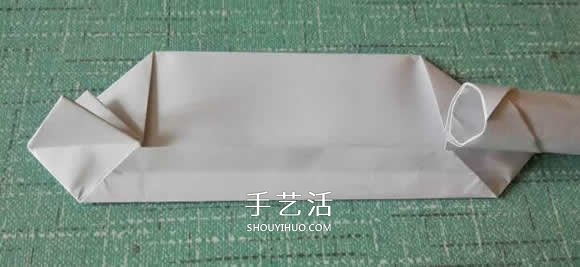 简单现代兵器折纸教程 可爱小坦克的折法图解 -  www.shouyihuo.com