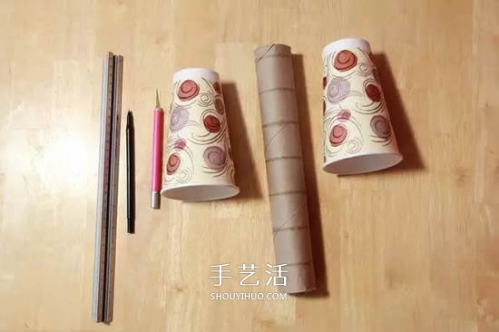 保鲜膜筒和纸杯废物利用 简易手机扩音器的做法 -  www.shouyihuo.com