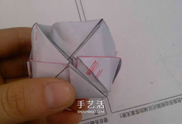 罗斯巴德玫瑰花的折法 折纸卷心福山的步骤图 -  www.shouyihuo.com