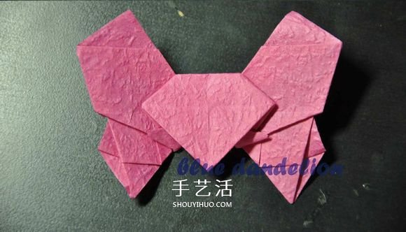 浪漫蝴蝶心的折法图解 折纸蝴蝶爱心的步骤图 -  www.shouyihuo.com