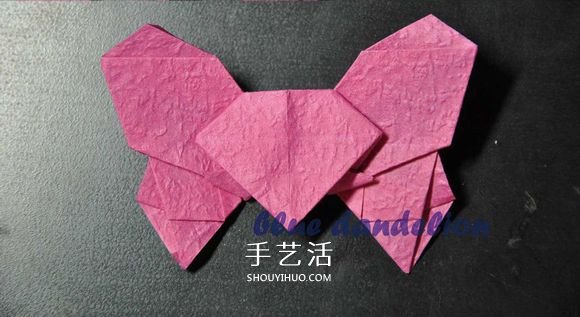 浪漫蝴蝶心的折法图解 折纸蝴蝶爱心的步骤图 -  www.shouyihuo.com