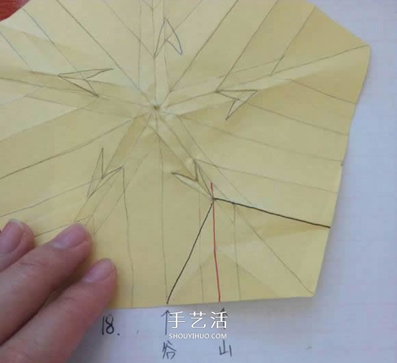 五瓣佐藤玫瑰折法图解 怎么折佐藤玫瑰花步骤 -  www.shouyihuo.com