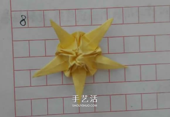 五瓣佐藤玫瑰折法图解 怎么折佐藤玫瑰花步骤 -  www.shouyihuo.com