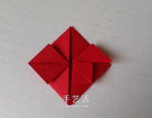 情人节创意折纸 爱的“心花怒放”折纸图解 -  www.shouyihuo.com