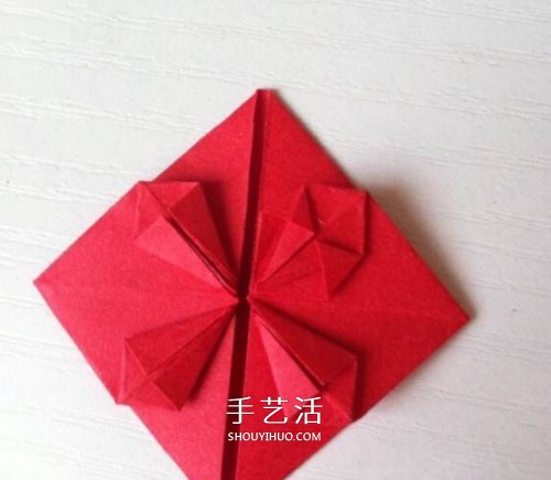 情人节创意折纸 爱的“心花怒放”折纸图解 -  www.shouyihuo.com