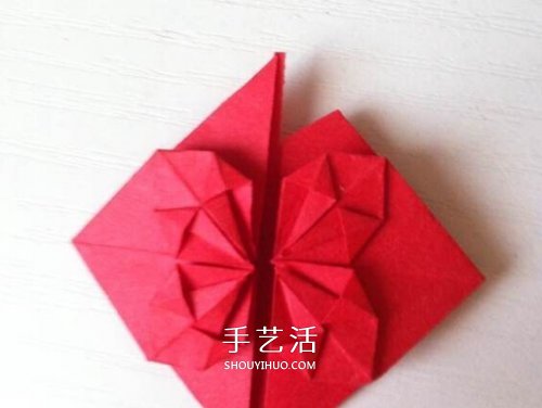 情人节创意折纸 爱的“心花怒放”折纸图解 -  www.shouyihuo.com