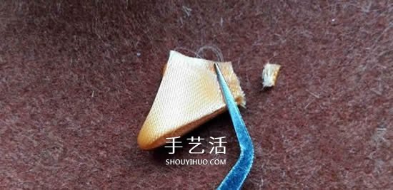 丝带手工制作梅花图解 做成漂亮的胸花或发饰 -  www.shouyihuo.com