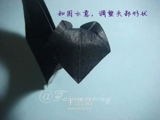 猫奴还不快来拜见！坐姿立体猫咪的折纸图解 -  www.shouyihuo.com