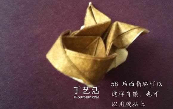 把猫猫“戴”身边！猫头戒指的折纸方法图解 -  www.shouyihuo.com