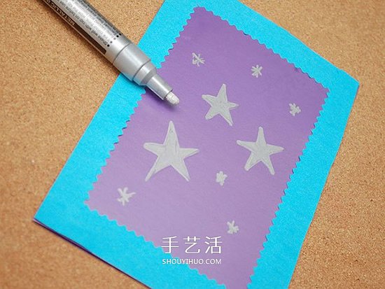 自制教师节贺卡：好看星星贺卡的做法图解 -  www.shouyihuo.com