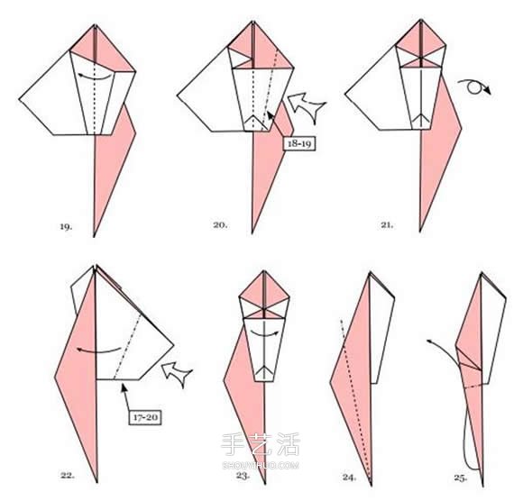 仿佛要展翅飞起！美丽千纸鹤的折法步骤图解 -  www.shouyihuo.com