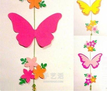 迎新年挂饰DIY 卡纸剪纸蝴蝶挂饰的方法图解 -  www.shouyihuo.com